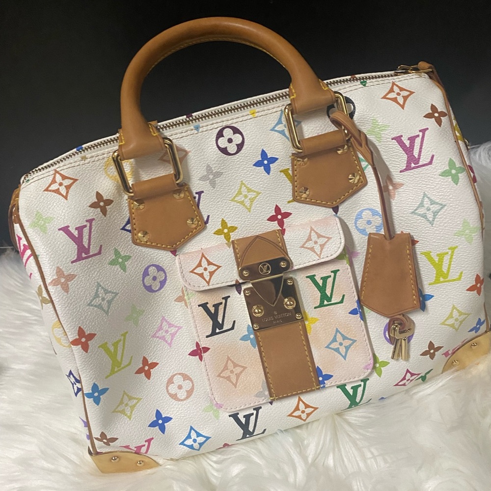 Louis Vuitton x Takashi  Murakami White Multicolor Speedy 30